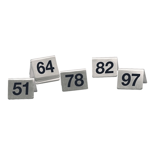 [DTH08311] tafelnummers set 51-100 rvs