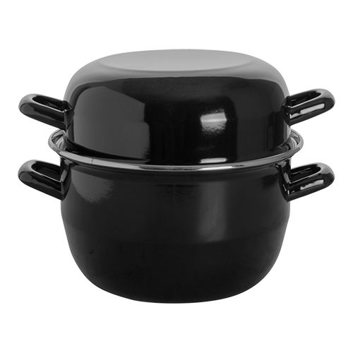 [DTH10443] mosselpan 20cm zwart emaille