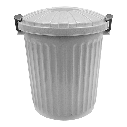 [DTH11445] afvalvat m/deksel grijs 43L.