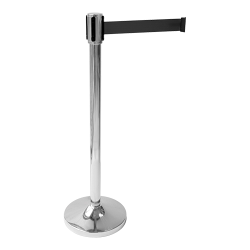 afzetpaal rvs m/snelband zwart