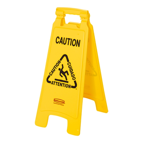 [DTH11504] waarsch.bord CAUTION 2-zijdig