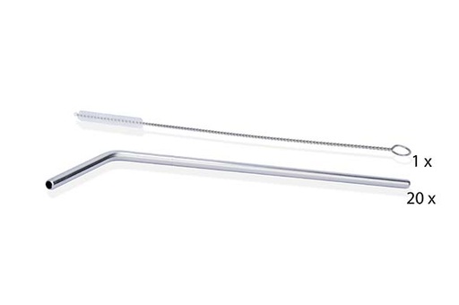 [DTH13503] RIETJES RVS GEBOGEN 25CM +BORSTEL24CM, 20 stuks