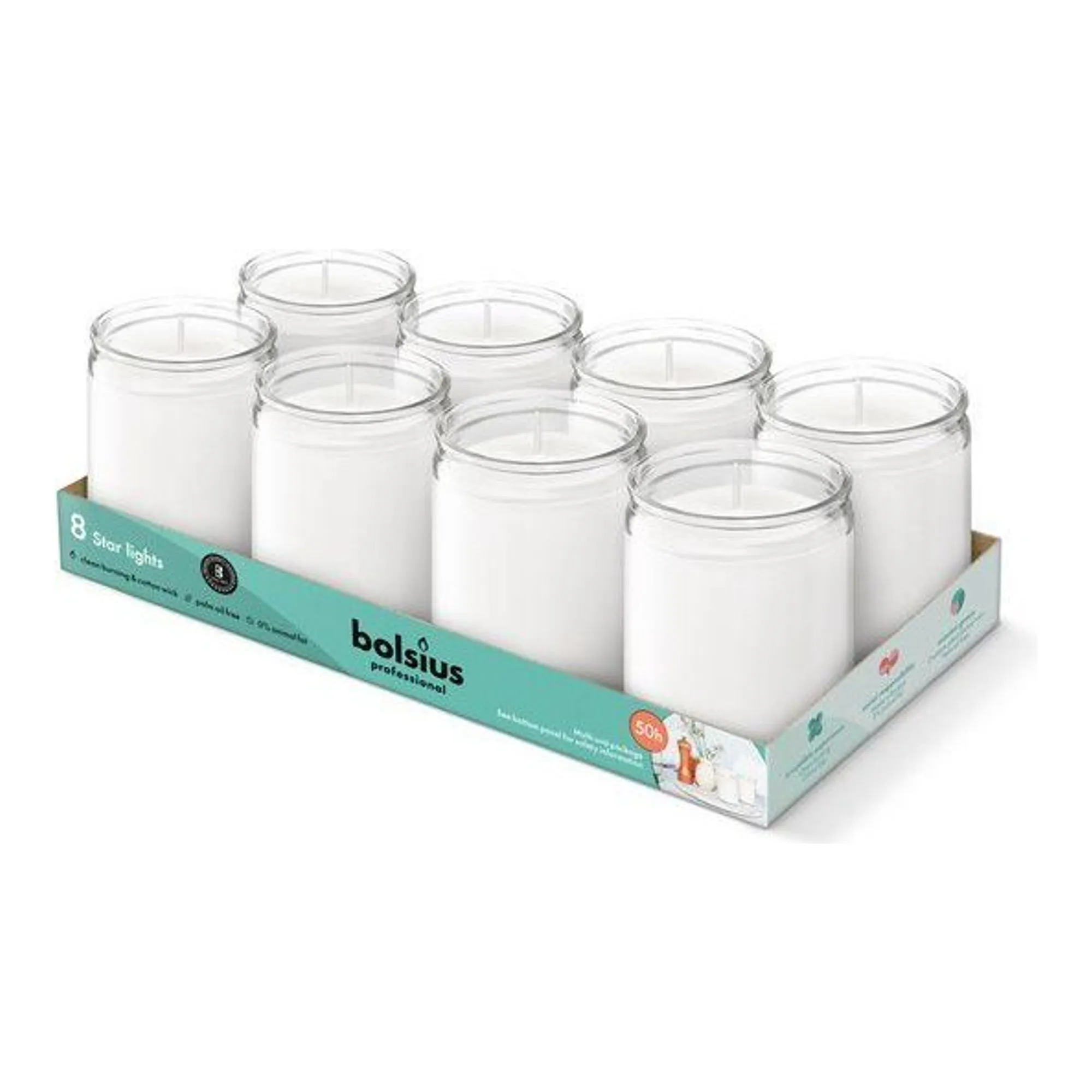 [DTH14312] Bolsius - Starlight transparant (8 stuks)