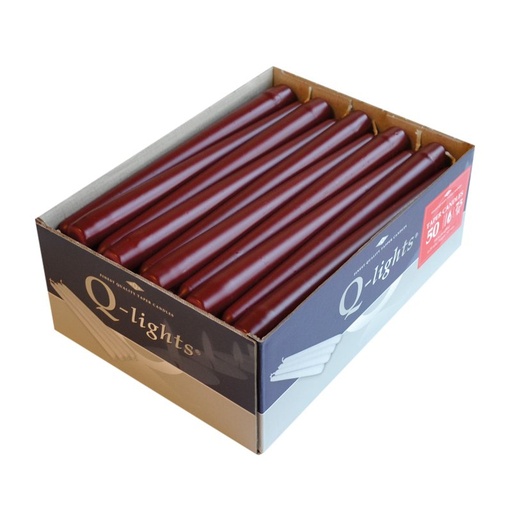 [DTH14328] Q-Lights - Dinerkaars Taper Candles bordeauxrood (50 stuks)