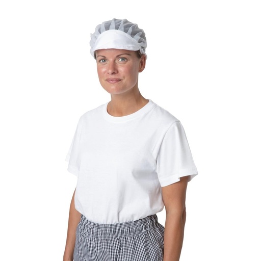 [DTH25795] Whites - Nylon muts met klep en haarnet