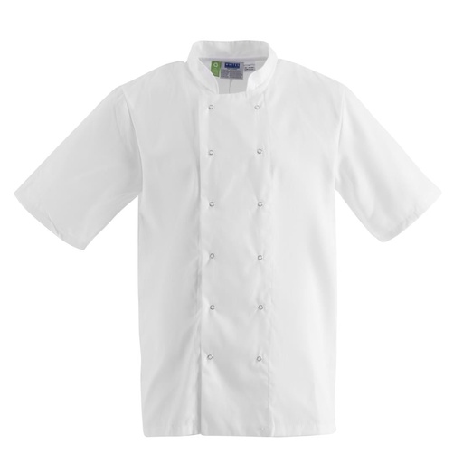 [DTH25806] Whites - Boston unisex koksbuis korte mouw wit XXL