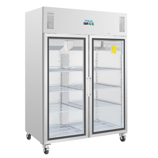[DTH27619] Polar Gastro 2-deurs koeling met glazen deuren 1200ltr