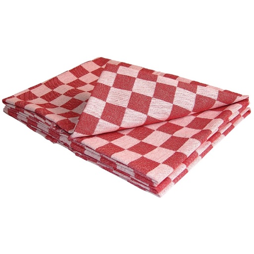 [DTH29330] Vogue theedoek rood geblokt
