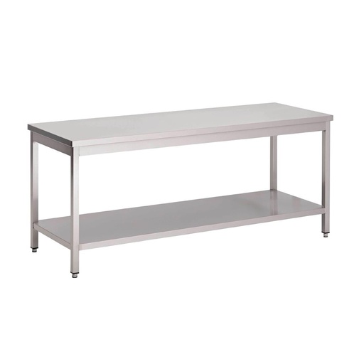 [DTH31282] Gastro M RVS werktafel met onderblad 85x180x70cm