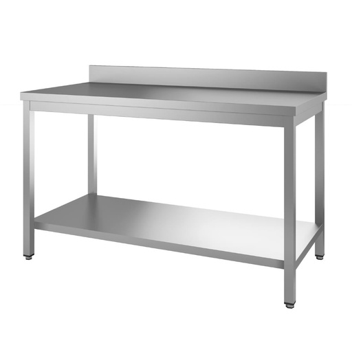 [DTH31291] Gastro M RVS werktafel met onderblad en achteropstand 85x200x70cm
