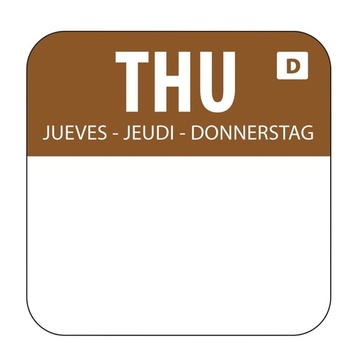[DTH32877] Vogue oplosbare blanco kleurcode voedseletiketten donderdag