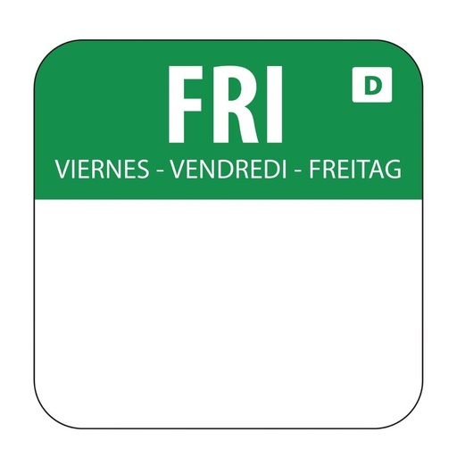 [DTH32878] Vogue oplosbare blanco kleurcode voedseletiketten vrijdag