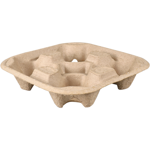 [DTH33286] Biodore® Draagtray, Papier, 4-vaks, papierpulp, 50 stuks