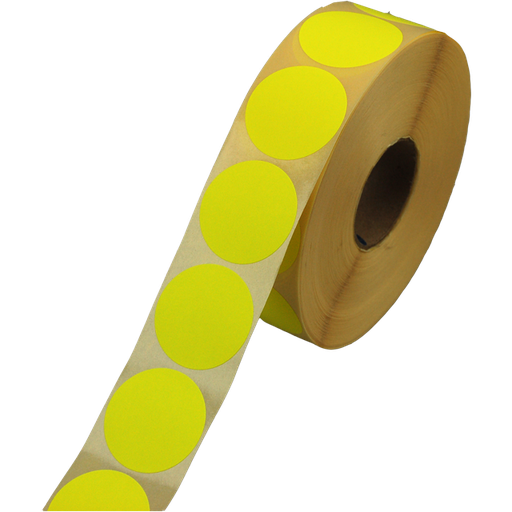 [DTH33305] Etiket, Reclame-etiket, Papier, ∅35mm, fluor/Geel 2000 stuks