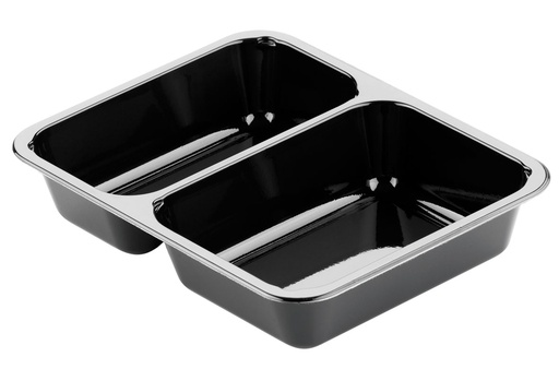 [DTH33572] Menutray 2 vaks 225x175x43 zwart, 300 stuks