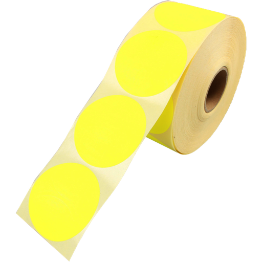 [DTH33658] Etiket, Reclame-etiket, Papier, ∅62mm, fluor/Geel, 1 rol